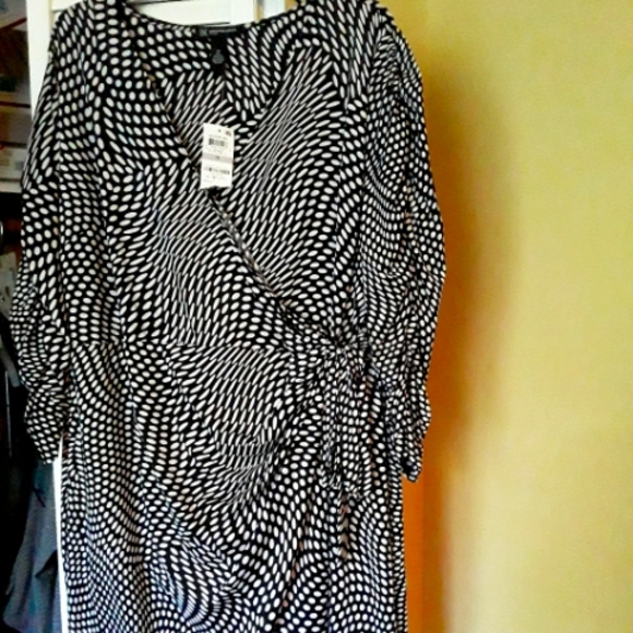 NWT INC Faux Wrap Dress size 1X - Picture 1 of 7